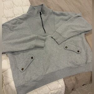 Aerie Luxe Motto Quarter Zip Sweatshirt